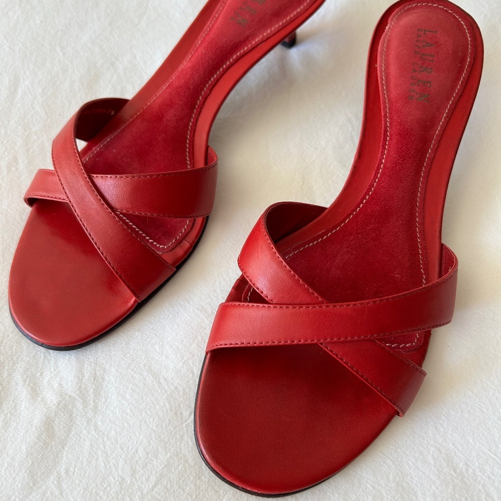 Lauren Ralph Lauren Kitten Heel Sandals Size 10